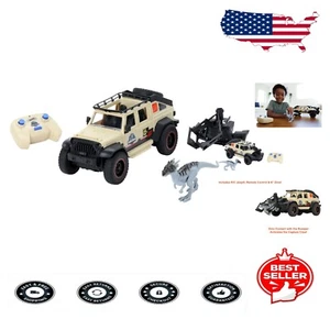 Exciting Jurassic World Jeep Gladiator R/C Toy with Dracorex & Auto-Capture Claw - Picture 1 of 8