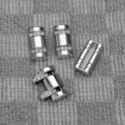 AUTÉNTICO RELOJ CARTIER 18KWG 13mm DIAMANTE CORREA ENLACE para TANK AMERICAN Foto 1 de 3