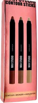 MAX STUDIO Contour/Make Up Sticks Set of 3 -Contour-Bronzer-Highlighter 3g each - Image 1 of 3