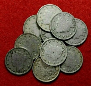 1907 Liberty Nickel VG+ 10-coin lot=1/4 ROLL #23001907 - Picture 1 of 2