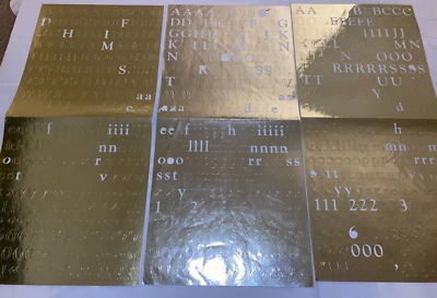 Creative Memories Lámina de Oro ABC 123 Pegatina Número Alfabeto 3 Conjunto Parcial Elegante Foto 1 de 4