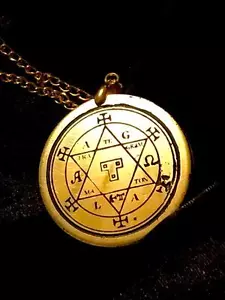 MAGIC HEXAGRAM OF SOLOMON TALISMAN SOLID BRASS Occult Amulet Magick Witchcraft - Bild 1 von 1