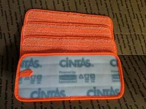 Lot of 4 ORANGE RUBBERMAID CINTAS Washable Mop Pads Microfiber Fits Swiffer - Picture 1 of 1