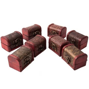 Wooden Vintage Treasure Chest Wood Jewellery Storage Box Case Organiser Ring、.AU - Picture 1 of 12