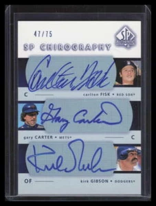 2003 SP Authentic Chriography Kirk Gibson Gary Carter Carlton Fisk Auto 47/75 - Picture 1 of 2