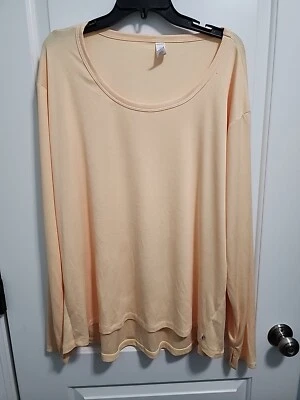 Marika Orange Long Sleeve Ribbed Athletic Top Plus Size 3X - Image 1 of 4
