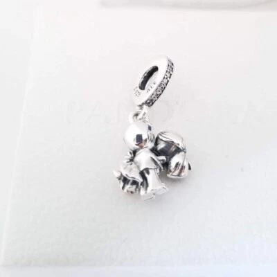 AUTHENTIC PANDORA JUST MARRIED COUPLE WIFE WEDDING SILVER CHARM +BOX #151 - Image 1 of 4