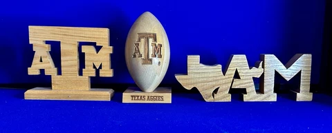 3 TEXAS A&M Aggies Football Made  USA Grid Works/Plaque TAM/ Texas A&M Gig Em Cover