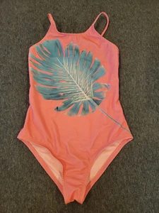 Heart And Harmony Girl's Swimwear Pink USA Size 8 Leaf-Print One-Piece - Picture 1 of 3
