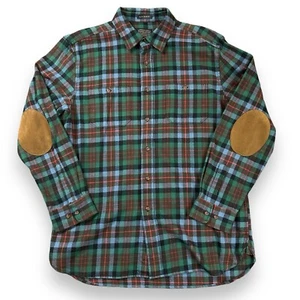 Pendleton Hawthorne Flannel Button Shirt Macduff Tartan Mens Large Elbow Patches - Picture 1 of 11