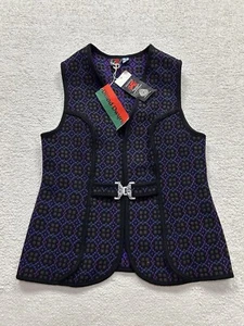 Vintage Welsh Woolens Clasp Vest Womens L (102 Cm, 40”) Purple Knit Wool - Picture 1 of 9