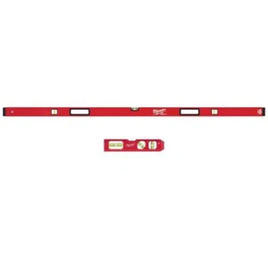 Milwaukee Redstick Box Beam Level Standard Magnetic w/ 7" Billet Torpedo Level - Picture 1 of 7