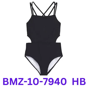 Kanu Surf Girls' Beach Sport Cut-Out 1-Piece Swimsuit, Solid Black, 14 - Picture 1 of 2