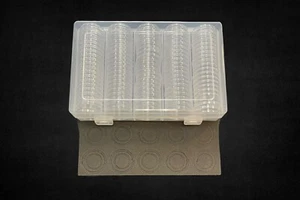 100 Coin Capsules Storage Holders Round For Various Size Coins With 100 Foam Pcs - Picture 1 of 3