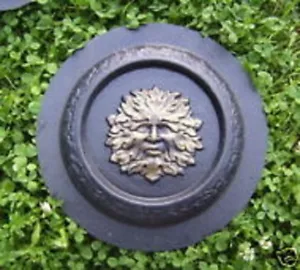 Green man mould concrete plaster greenman mini birdbath mold 9" x 1" thick - Picture 1 of 2