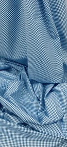 Blue White Gingham Fabric 45'' PRICE PER METER - Picture 1 of 2
