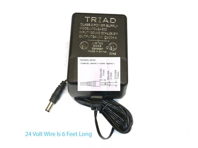 TRIAD MAGNETICS TRANSFORMER 120 VAC PRIMARY-SECONDARY 24 VDC @ 800 MA - Image 1 of 3