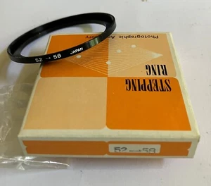 Vintage Ø 52mm to 58mm Step-Up Camera Lens Filter Adapter Ring, Made in Japan - Picture 1 of 1