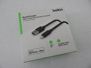 Belkin BoostCharge USB-A with Lighting Connector 10ft Black New - Picture 1 of 5