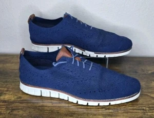 Cole Haan 2.Zerogrand Stitchlite Wingtip Oxford Dress Shoes Blue Knit Men's 13M - Picture 1 of 5