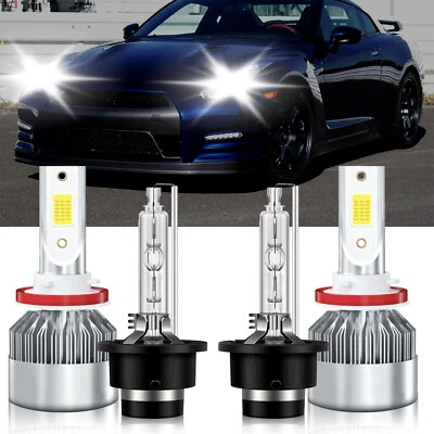 H11 D2S Faro LED HID Bombillas de haz alto bajo blanco para Nissan GT-R 2009-2014 Foto 1 de 4