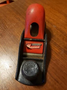 Avión de madera vintage Stanley Handyman 6,5 pulgadas rojo y azul EE. UU. probado nítido - Imagen 1 de 11