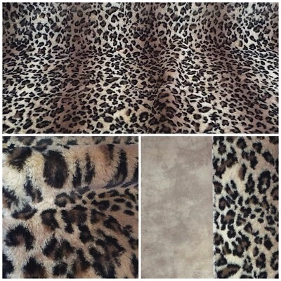 Kunstfell Webpelz Stoff Lederimitat- Rückseite Kurzhaar Leo Deko Decke Kleidung - Bild 1 von 4