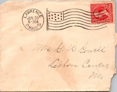 GOLDPATH: US cover 1902 Lawrence, MA machine cancel CV881_P29 - Image 1 of 2