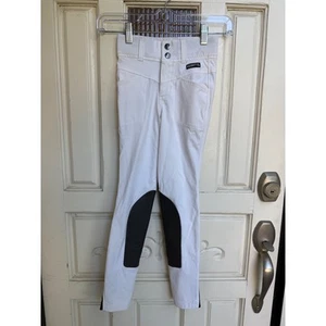 Kerrits Kids Crossover II Knee Patch Riding Breeches - White Size Small Fits 5-6 - Picture 1 of 5