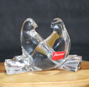 Baccarat Crystal Saint-Valentine Loving Doves Bird Paperweight - Picture 1 of 10