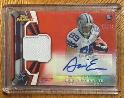 GAVIN ESCOBAR ~ 2013 Topps Finest Rookie Auto Patch RED /75 SP #RAP-GE Cowboys - Image 1 of 2