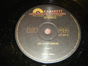 Walter Böhm - So Lacht Berlin Mit Walter Böhm Folge 2 LP VG+ - Foto 1 di 3