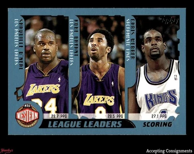 2001-02 Topps #215 Shaquille O'Neal, Kobe Bryant, Allen Iverson, Vince Carter - Image 1 of 2