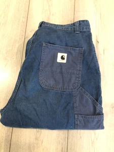 LADIES CARHARTT LOOSE ALMA PANTS JEANS 27" WAIST BLUE.. - Picture 1 of 2