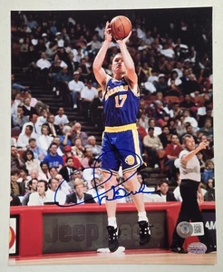 Chris Mullin Signed Golden State Warriors Basketball 8x10 Photo Beckett Auto - Picture 1 of 3