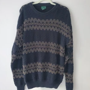 Suéter Izod Para Hombre De Colección Años 90 Tejido Negro Isla Justa Talla L Informal Preppy Abuelo - Imagen 1 de 13