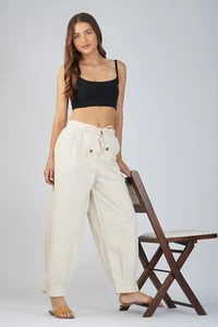 Unisex Karibik Pirat Renaissance Mädchen mittelalterliches Kostüm off weiße Hose - Bild 1 von 33