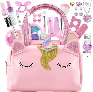Kids Real Makeup Kit for Little Girls with Unicorn Purse - Non Toxic, Washable - Picture 1 of 11