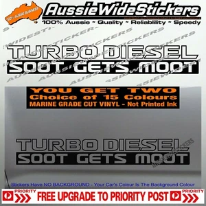 4.2 TURBO DIESEL SOOT MOOT for Nissan GU GQ Patrol Doors Custom sticker x2 500mm - Picture 1 of 4