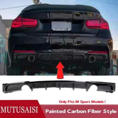 Fit For BMW F30 F31 325i 328i M-Sport 2012-2018 Rear Diffuser Carbon Fiber Style Foto 1 de 4