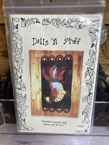 Rooster Penny Rug Pattern #050 28”x17” whimsical Primitive Dolls n Stuff - Picture 1 of 7