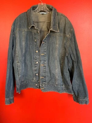 Vtg XXL Structures Denim Jean Jacket Button Up - Image 1 of 4
