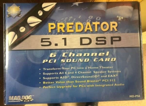 New Sealed In Box MAD DOG Predator 5.1 DSP 6 Channel PCI Sound Card - Picture 1 of 4