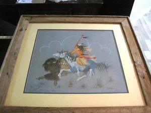 PAHSE TOPAH "BUFFALO HUNT - ON THE PLAINS" art print 31x29.5" - Picture 1 of 6