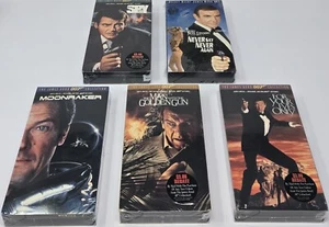 James Bond VHS Lot Moonraker, Golden Gun, Eyes Only, Spy Loved, Never Say SEALED - Picture 1 of 4