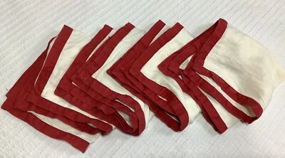 Pottery Barn 4 100% Linen Red Edge Throw Pillow Covers 18x18 - Image 1 of 4