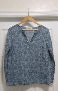 Top Tommy Hilfiger vintage para mujer mediano azul blanco manga larga logotipo informal - Imagen 1 de 10