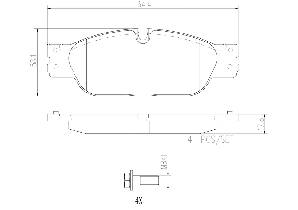 P36021N | Brembo Ceramic Brake Pads suit Jaguar S-Type, XJ (DB1505) - image 1 of 1