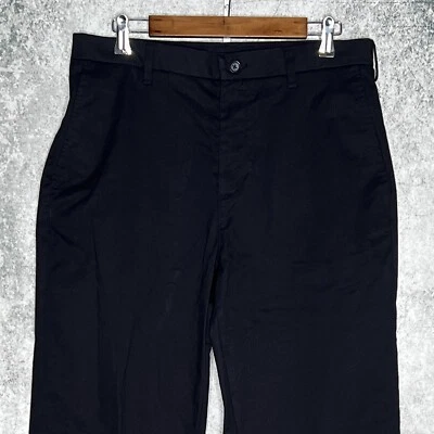 Croft & Barrow Hombre Calce Relajado Cónico Vestido Pantalones Talla 34 x 34 Negro Sólido Foto 1 de 4