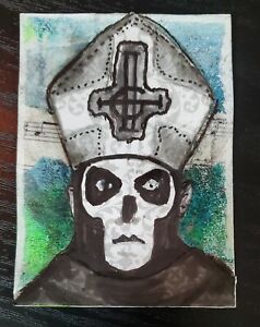 Ghost Rock Band Metal ACEO Art Card ATC Mini Collectible Papa 